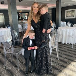 Long black sequin dress - size 9